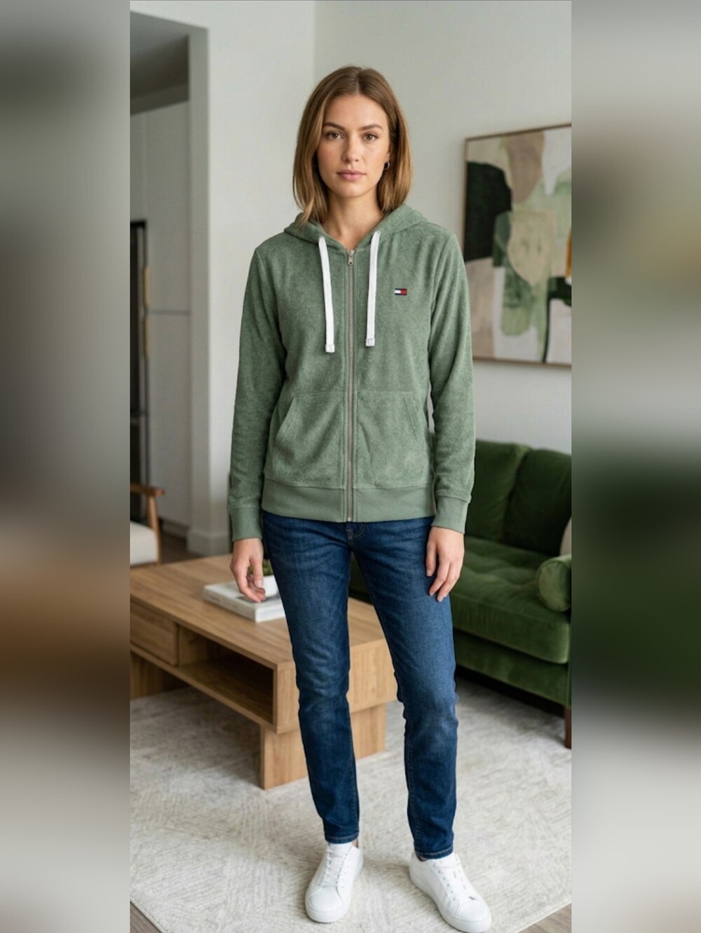 (1770) NWT TOMMY HILFIGER SPORT Classic Hooded Zip Up, Size S